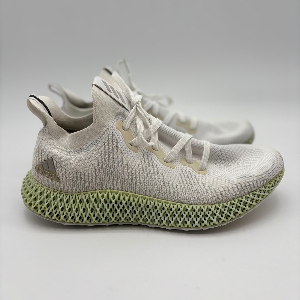 Adidas Alphaedge 4D Mens 11.5 White Aero Green Running Shoes CG5526 - Picture 2 of 8